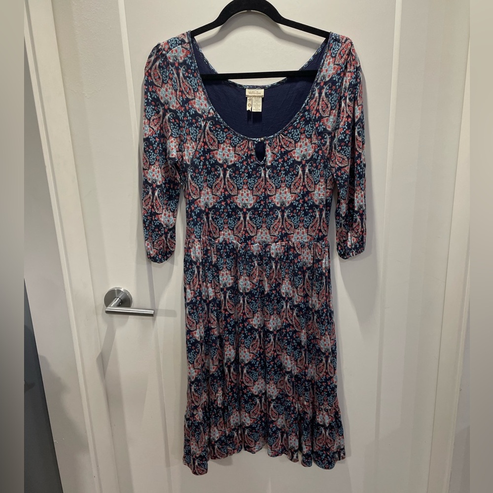 Matilda Jane Pretty In Paisley Bohemian Bamboo Dress Half Sleeve Small